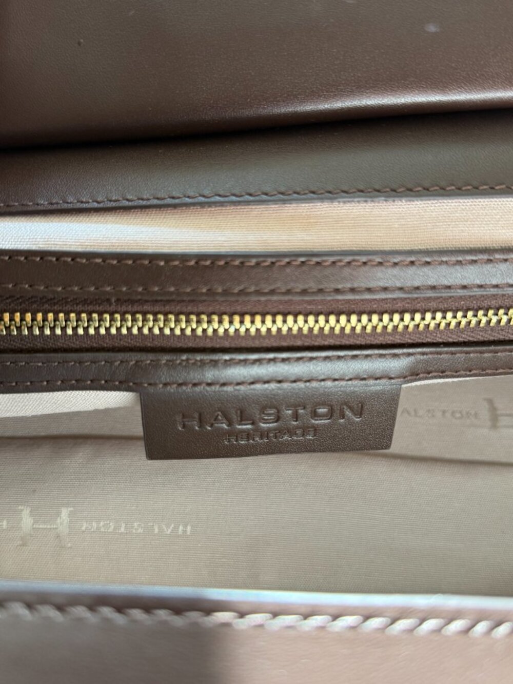 Brown Halston Heritage Satchel Purse - Picture 7 of 8